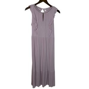 Old Navy Lilac Swiss Dot Waist Defined Sleeveless Midi Dress Sz S Romantic